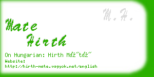 mate hirth business card